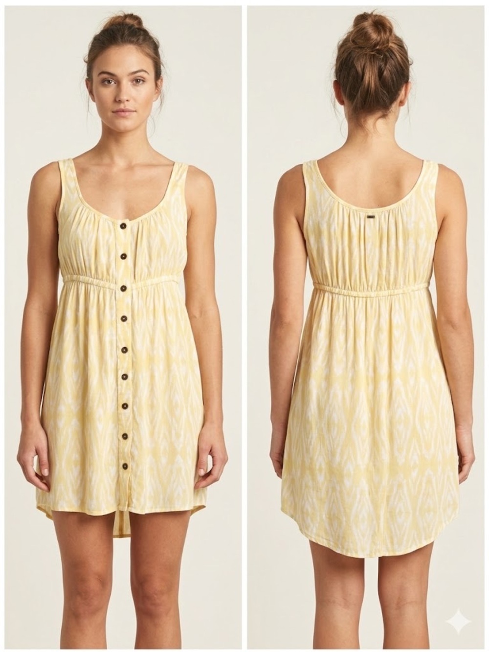 O’Neill Sleeveless Yellow Button-Front Summer Dress